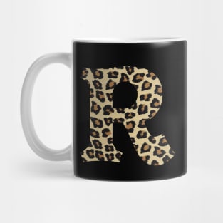 Letter R Leopard Cheetah Monogram Initial Mug